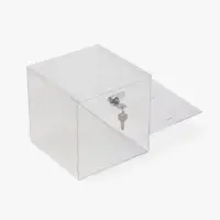 Ящик для сбора денег с врезным замком, отверстие 100&times;4 мм, оргстекло 2 мм, 20&times;20&times;20 см