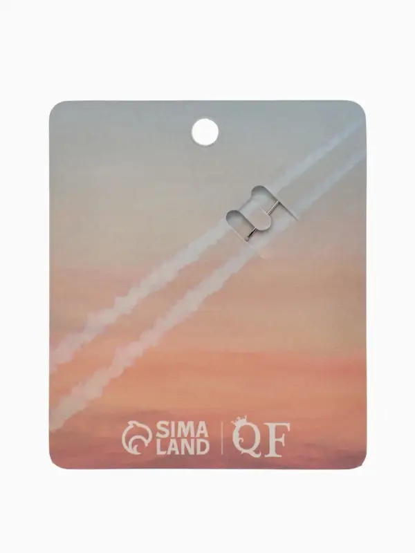 Брошь &laquo;Летящий самолёт&raquo;, белый, голубая в серебре