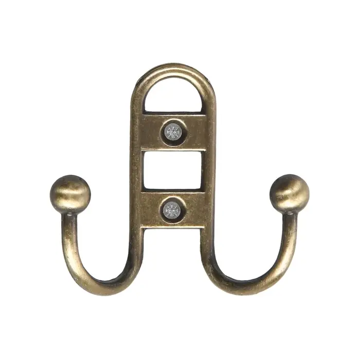 Крючок мебельный ТУНДРА TKd=017, двухрожковый, бронза