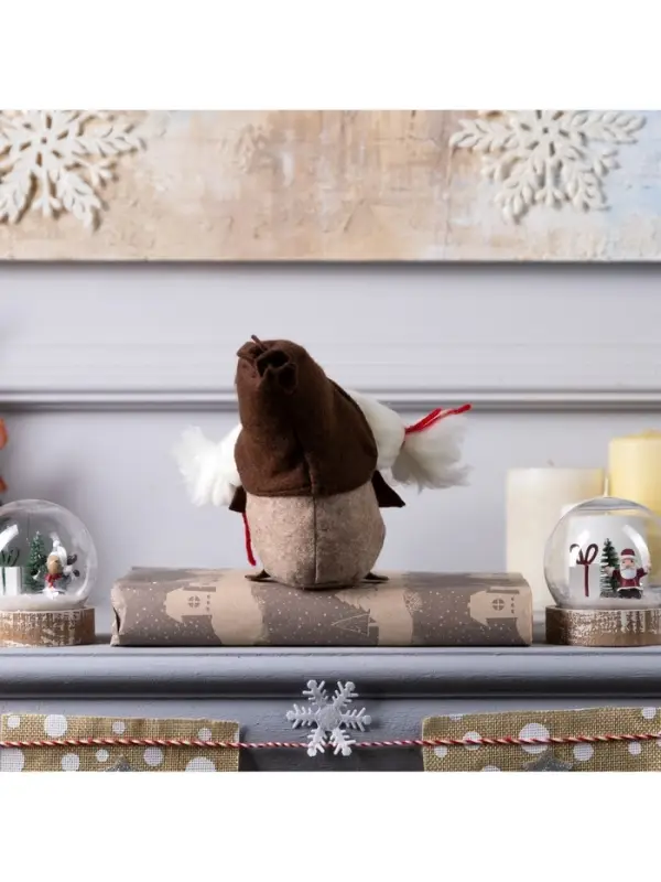 Светодиодная фигура &laquo;Гном-боровик&raquo; 8&times;20&times;8 см, текстиль, от батареек AG10&times;3, свечение тёплое белое