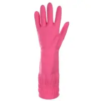 Перчатки с манжетой тм VETTA, размер М, 38см, пара 100г, латекс, розовый цвет