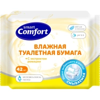 Бумага туалетная влажная Comfort smart №42 с ромашкой раствор. 42л/уп