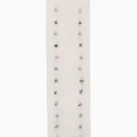 Серьги пусеты 12 пар One year, романтика, бело-серые в золоте