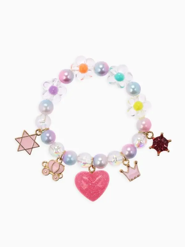 Браслет детский &laquo;Выбражулька. Принцесса с цветами&raquo;, d=5.5 см, разноцветный в золоте