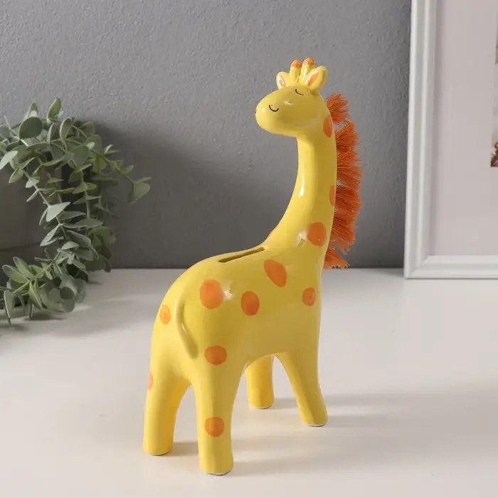 Копилка для денег &laquo;Жирафик с пушистой гривой&raquo;, керамика, 5.7&times;13.8&times;20.5 см