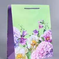 Пакет подарочный ламинированный &laquo;Цветы&raquo;, 26&times;12&times;32 см