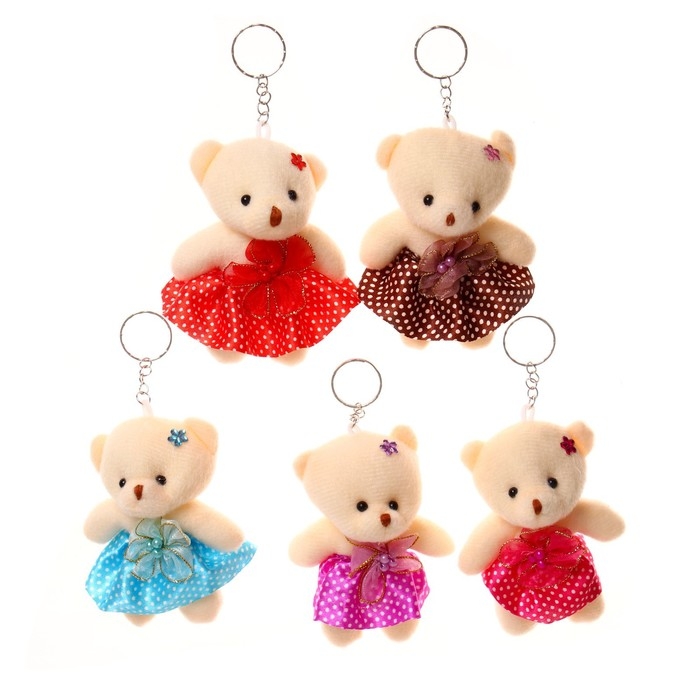 Подвеска «Мишка в юбочке с цветком», цвета МИКС Подвеска «Мишка в юбочке с цветком», цвета МИКС