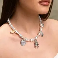 Бусы &laquo;Жемчуг. Скарабей&raquo;, 40 см, №10, белые в серебре