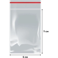 Пакет с замком (Zip Lock) 5х7 см, 32 мкм, 100 шт/уп