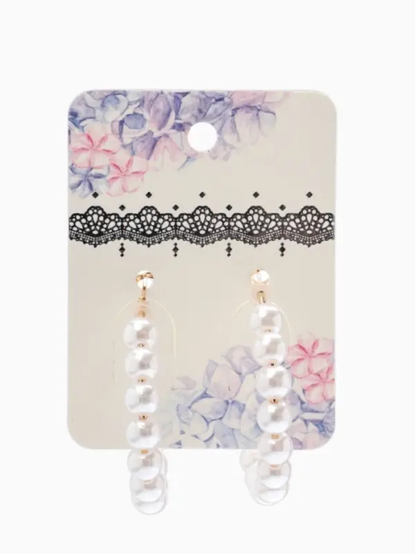 Серьги кольца с жемчугом QF &laquo;Нежность жемчуга&raquo;, d=3.5 см, белые в золоте