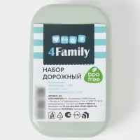 Дорожный набор, 3 предмета, мыльница, стакан, футляр для зубной щётки, МИКС