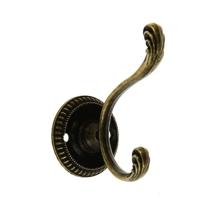 Крючок мебельный ТУНДРА TKd=019, двухрожковый, цвет бронза