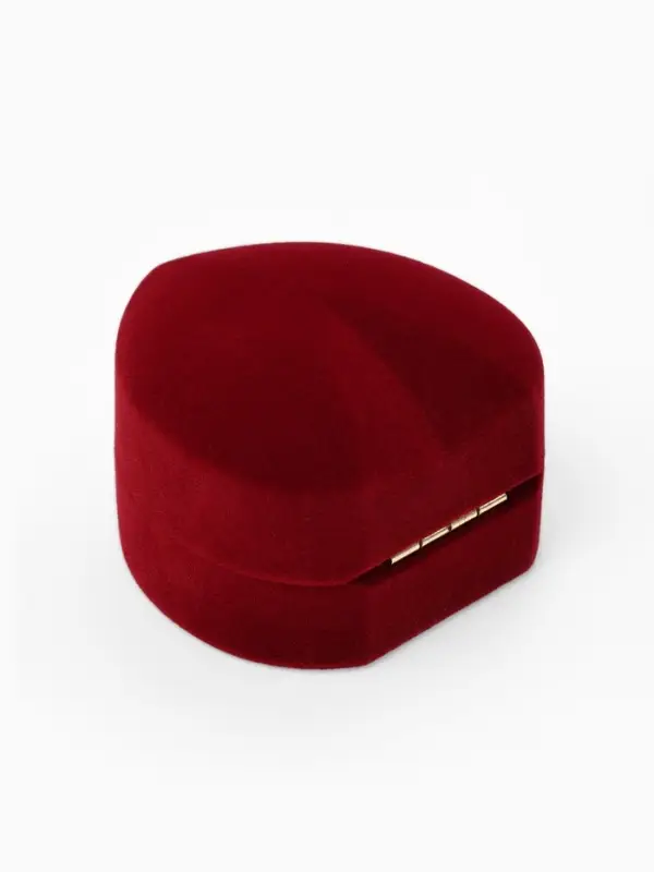 Футляр под кольцо, серьги &laquo;Сердце&raquo;, бархатный, 6&times;6.5&times;4 см, бордовый