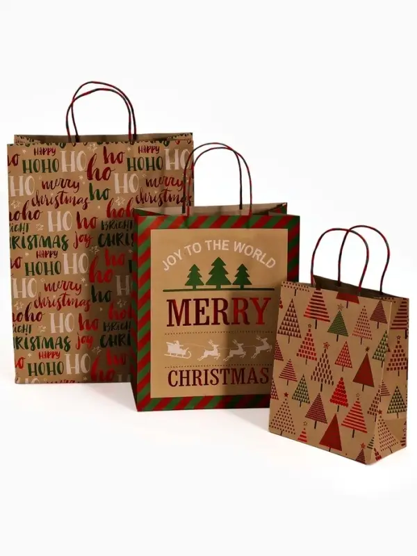 Набор подарочных пакетов &laquo;Новогодний&raquo;, 3 шт,  25&times;4&times;30.5 см, 30&times;40&times;11,5 см, 18&times;23&times;10 см