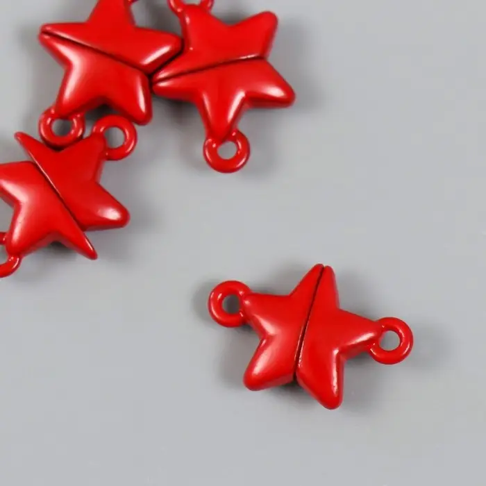 Замок магнитный металл  Замок магнитный металл "Звёздочка" красный 2,2х1,5х0,6 см (набор 2 половинки)