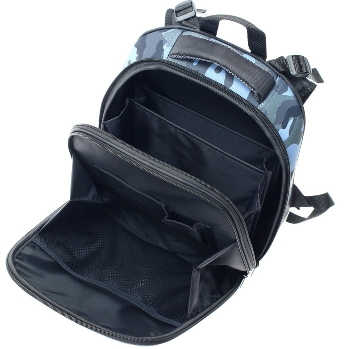 Рюкзак каркасный школьный 38 х 30 х 16 см, эргономичная спинка, Stavia Рюкзак каркасный школьный 38 х 30 х 16 см, эргономичная спинка, Stavia "Милитари", мультиколор/серый