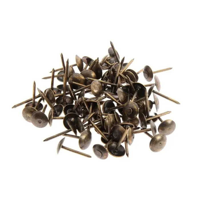 Гвозди ТУНДРА, декоративные, обивочные, 8×15 мм, бронза, фасовка 50 шт. Гвозди ТУНДРА, декоративные, обивочные, 8×15 мм, бронза, фасовка 50 шт.