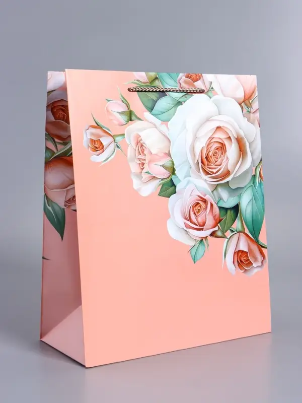 Пакет подарочный ламинированный &laquo;Цветочное признание&raquo;, 26&times;12&times;32 см