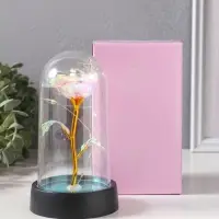 Фигурка световая колба RISALUX &laquo;Цветок&raquo;, LED-ночник, 3&times;AG10, белый, 8.5&times;8.5&times;15.5 см