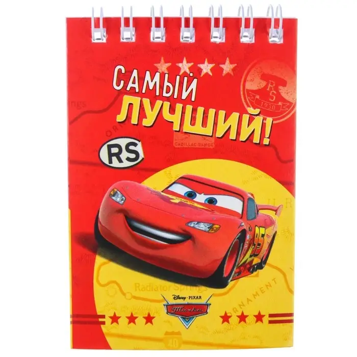 Блокнот А7, 32 листа, на гребне, &laquo;Тачки&raquo;, Disney