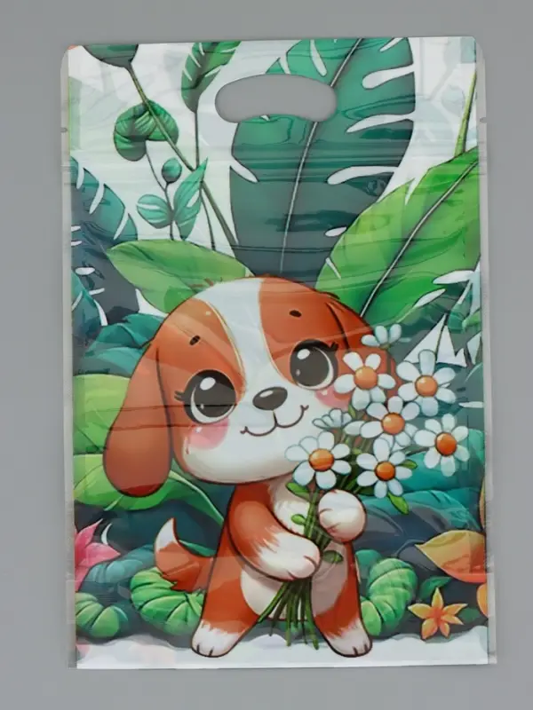 Пакет подарочный, с zip-lock застежкой, Пакет подарочный, с zip-lock застежкой, "Букет ромашек", 15х23 ± 1см