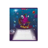 Тетрадь 18 листов в линейку, ErichKrause Cosmic Monsters, обложка мелованный картон, МИКС