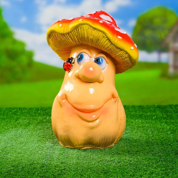 Садовая фигура  Садовая фигура "Гриб мухомор с божьей коровкой" 20х20х30см
