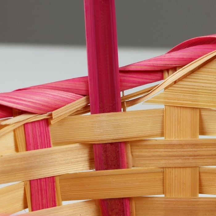 Набор корзин, 19х7,5х9,5/31 см, 22х9х11/34 см, 24х9х11,5/35 см, 3 шт, розовые, бамбук