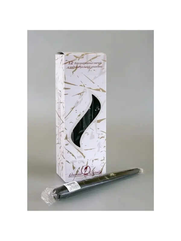 Свеча античная, 2.3&times;24.5 см, 5 ч, 55 г, чёрная
