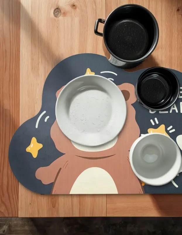 Коврик диатомитовый Доляна Cute Bear, влаговпитывающий, 49&times;78 см, серый