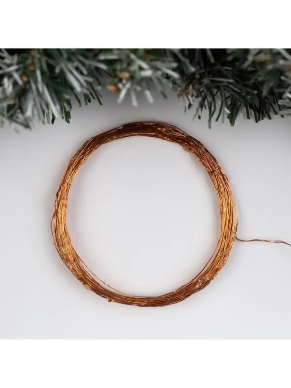 Гирлянда &laquo;Нить&raquo; 10 м, роса, IP20, медная нить, 100 LED, свечение мульти, 12 В