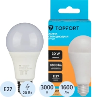 Лампа светодиодная Topfort E27 20W 3000K груша