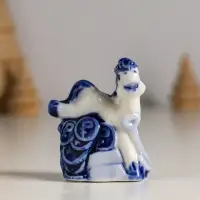 Сувенир керамика "Лошадка на монетках" бело-синий МИКС 2,5х5х6 см Сувенир керамика "Лошадка на монетках" бело-синий МИКС 2,5х5х6 см