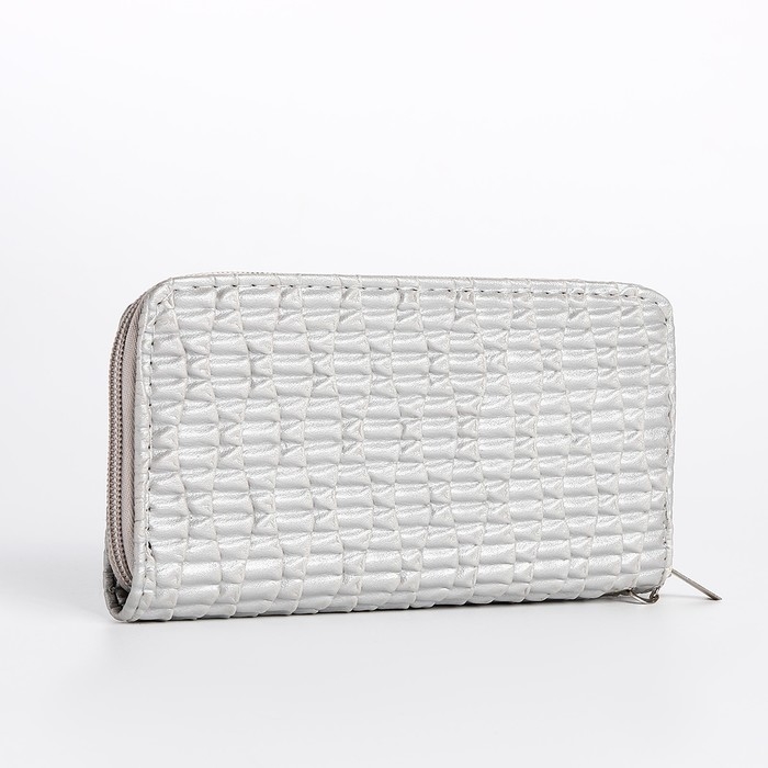 Кошелёк женский на молнии, цвет серебряный Кошелёк женский на молнии, цвет серебряный