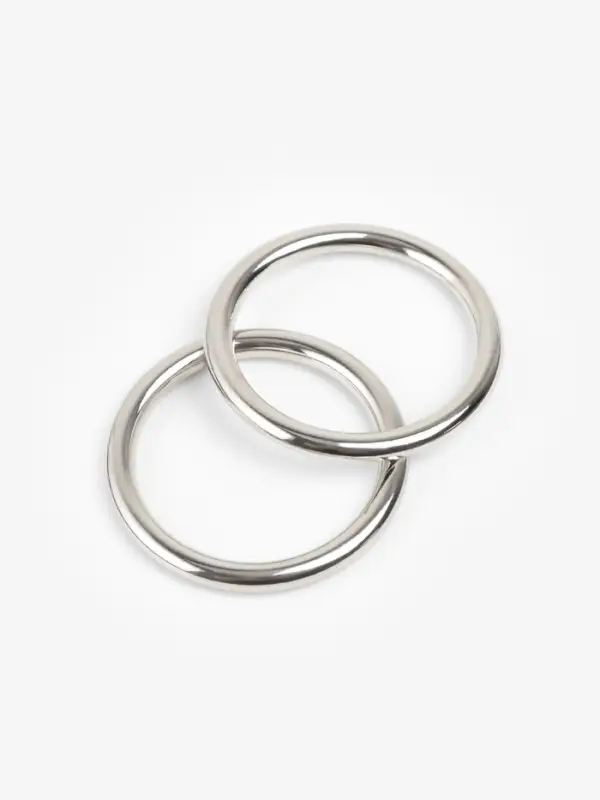 Кольцо литое TEIRA, для сумки, d=20/24 мм, набор 2 шт., 3.1 г, s=2 мм, цвет серебряный