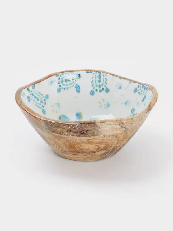 Салатник &laquo;Черепаха и цветы&raquo;, 23&times;23&times;10.5 см, дерево манго