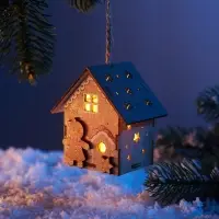 Ёлочная игрушка &laquo;Пряня&raquo; 8&times;7 см, подвеска, от батареек AG10&times;3, свечение тёплое белое