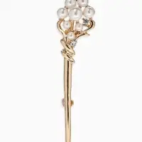 Брошь &laquo;Факел&raquo; жемчужный, цвет белый в золоте