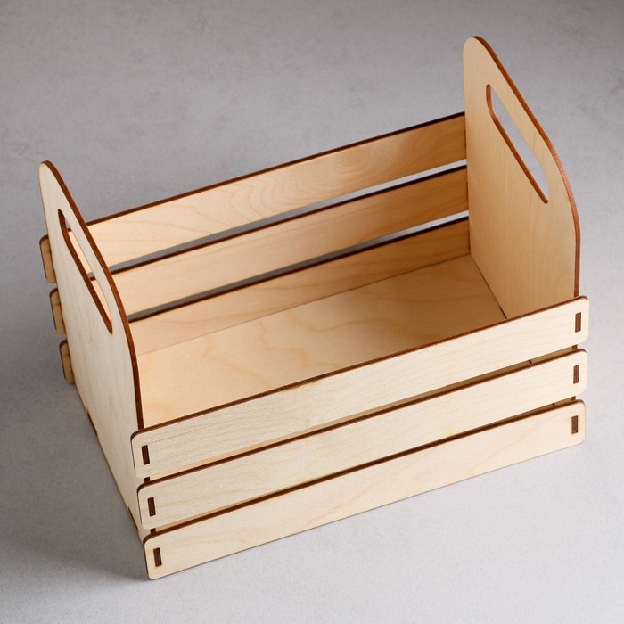 Кашпо деревянное 25×15×20 см  Кашпо деревянное 25×15×20 см "Кармен", ручки вырезы боковые, натуральный Дарим Красиво