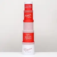 Набор шляпных новогодних коробок 5 в 1 &laquo;Подарок под Ёлку&raquo;, 20&times;20 - 15&times;15 см