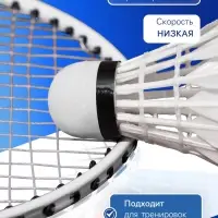 Набор воланов для бадминтона BOSHIKA PRO-100N, 3 шт., перо, 3 г, в тубе, белый