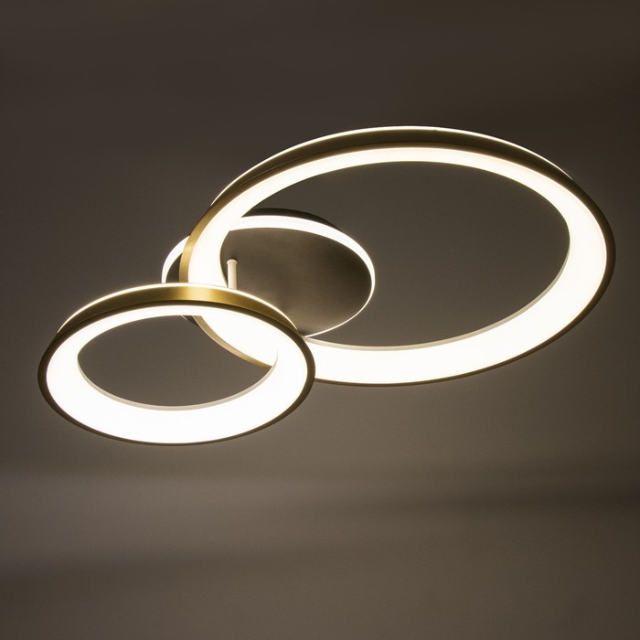 Люстра с ПДУ Люстра с ПДУ "Анелло" 2хLED 3000-6000К 184Вт черно-золотой 86х60х16 см BayerLux