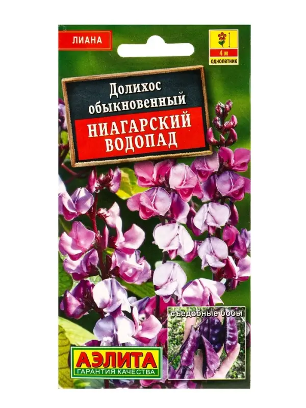 Семена цветов Долихос Ниагарский водопад , Ц/П,1 г Семена цветов Долихос Ниагарский водопад , Ц/П,1 г