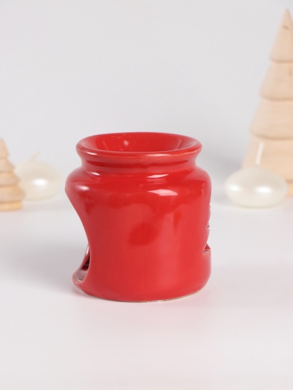 Набор: аромалампа для эфирных масел, мелтсы из воска ароматические «Ёлочка», красная, 7.5×7.5×8 см Набор: аромалампа для эфирных масел, мелтсы из воска ароматические «Ёлочка», красная, 7.5×7.5×8 см