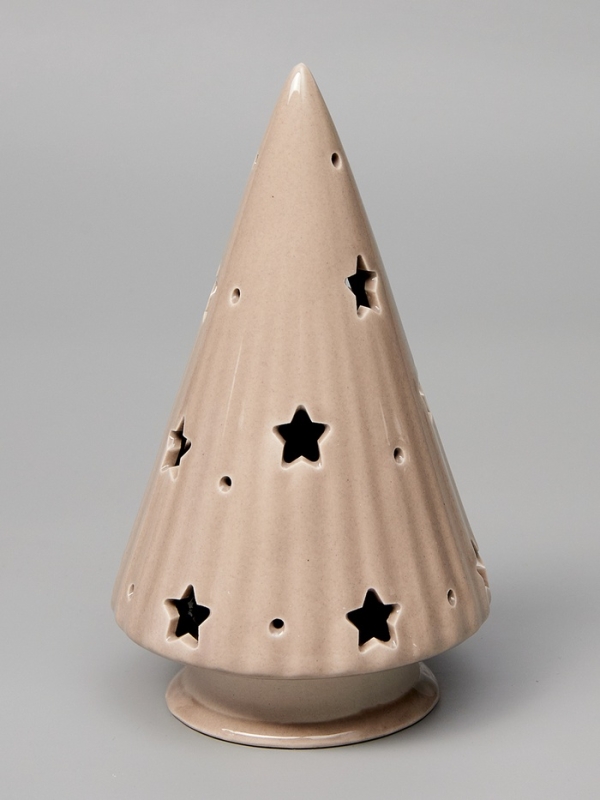 Светодиодная фигура Светодиодная фигура "Елочка бежевая" 16.7х9.7х9.7, 1 LED, LR44x3(в компл.), Т/БЕЛЫЙ