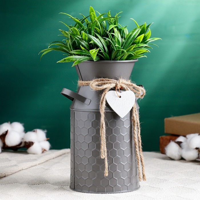 Кашпо - ваза  Кашпо - ваза "Кирсти" серая, 19х10х10см