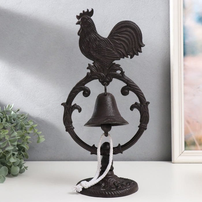 Колокол сувенирный чугун  Колокол сувенирный чугун "Петушок" 13,5х19,5х39 см