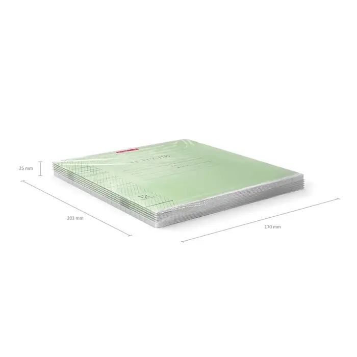 Тетрадь 12 листов в частую косую линейку, ErichKrause &laquo;Классика&raquo;, обложка мелованный картон, зелёная