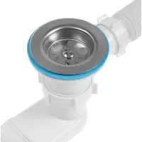 Сифон для ванны ZEIN, 1 1/2&rsquo;&rsquo;, с гофротрубой 40*50мм, литой выпуск, с пробкой