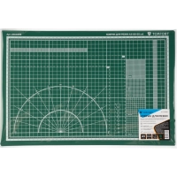 Коврик для резки Topfort 3х-слойный А3 (45х30см), 2х-сторонний, зеленый